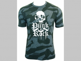 Punk Rock Skull - lebka nočný " ruský " maskáč - Nightcamo SPLINTER, pánske tričko 100%bavlna